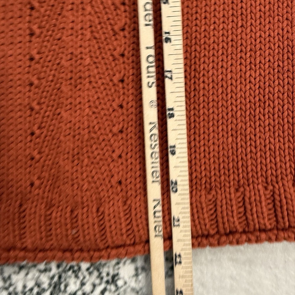 Poetry Womens 8 Chunky 100% Cotton Knit Sweater Rust Orange Long Sleeve Pullover - Picture 6 of 12